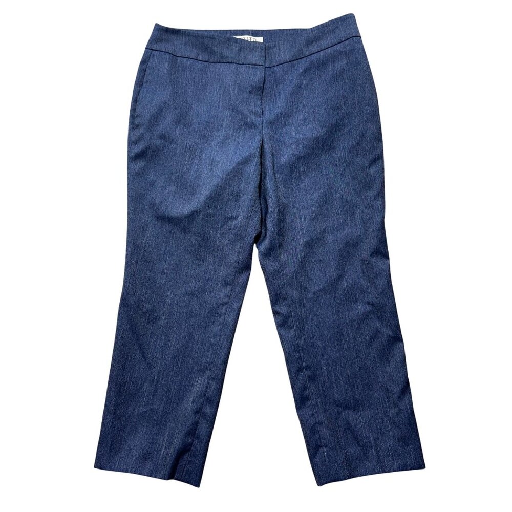 Kasper Womens Denim Trousers Size 12 Mid-Rise Straight Leg Made In Vietnam